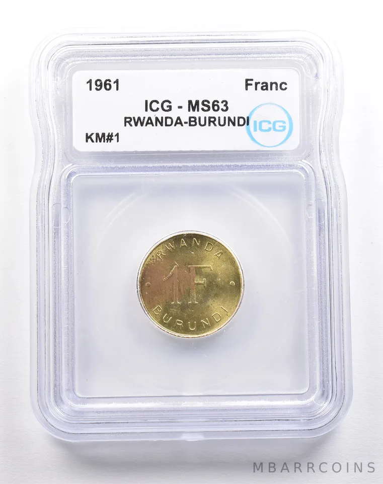 1961 Rwanda-Burundi Franc KM#1 MS63 ICG *5500