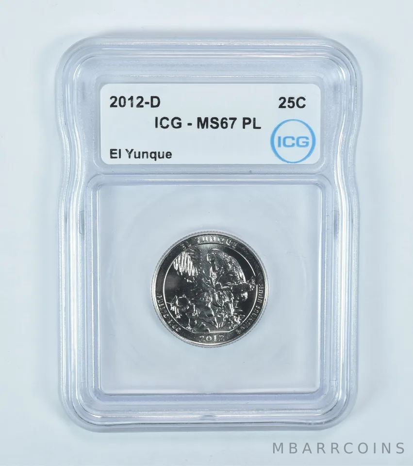 2012-D Washington Quarter ATB El Yunque MS67 PL ICG