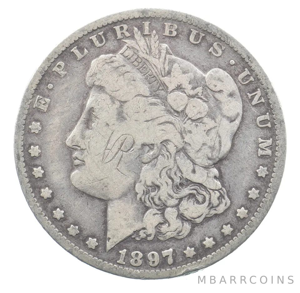 1897-O Morgan Silver Dollar R Graffiti a7093