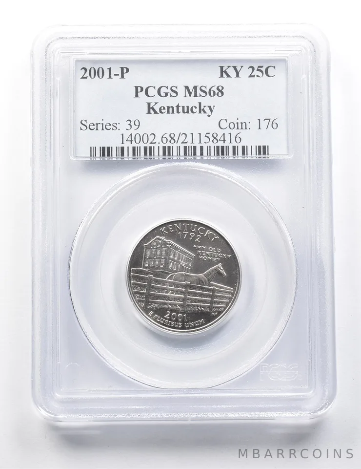 2001-P Washington State Quarter Kentucky MS68 PCGS *9415