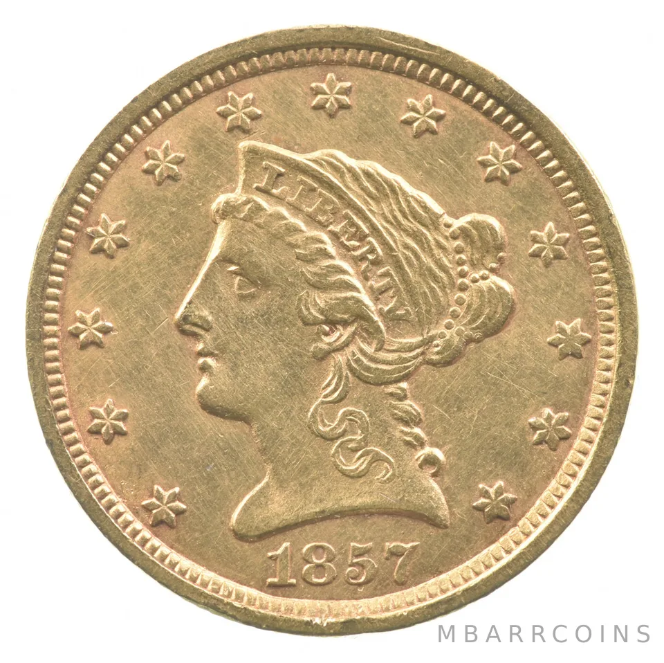 1857 $2.50 Liberty Head Gold Quarter Eagle *6145