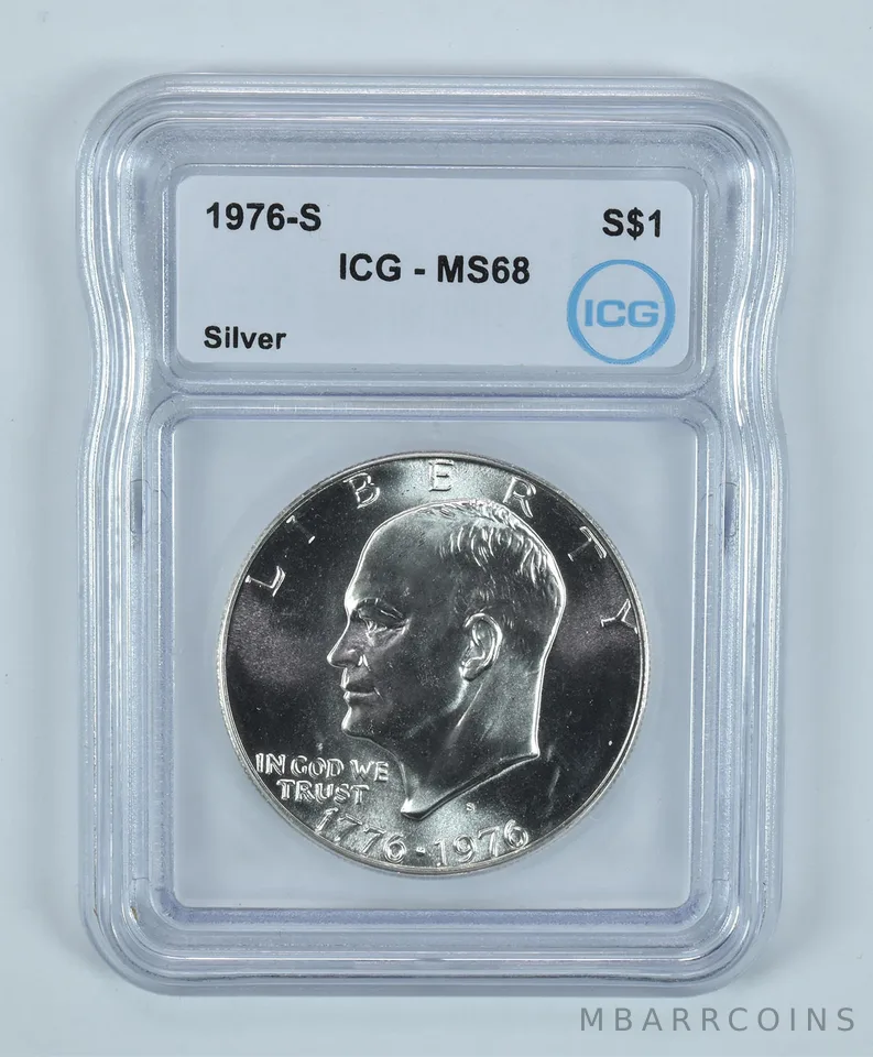 1976-S Eisenhower $1 Silver 40% MS68 ICG
