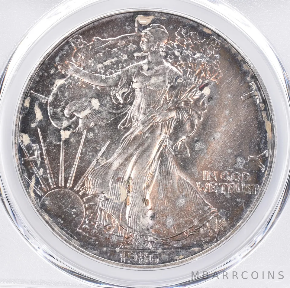 1986 American Silver Eagle MS65 PCGS Beautiful Tone *1444