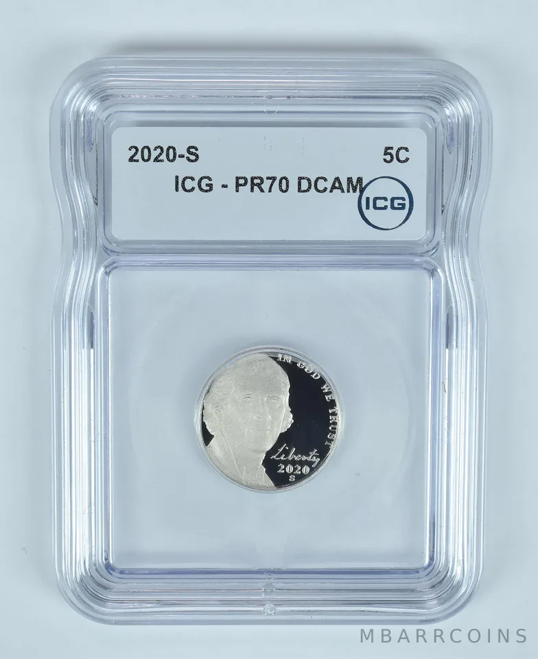 2020-S Jefferson Nickel PR70 DCAM ICG