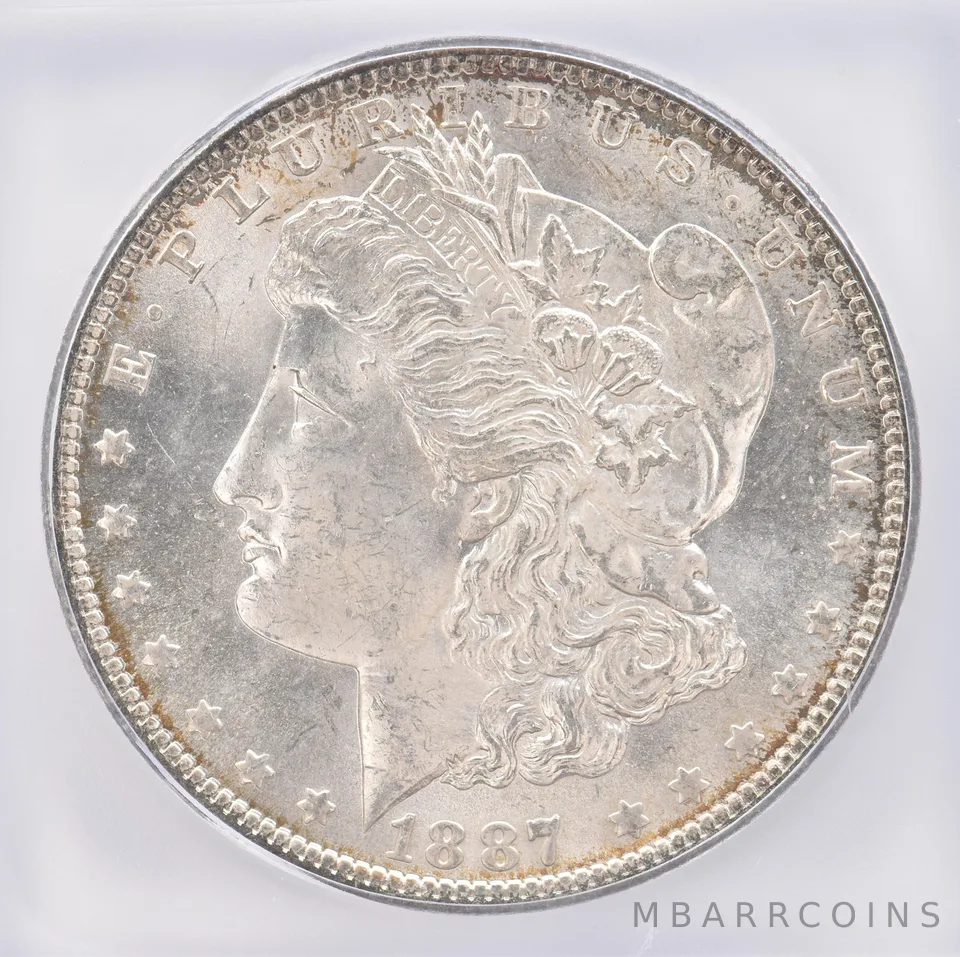 1887-O Morgan Silver Dollar MS64 ICG Peripheral Tone *0830