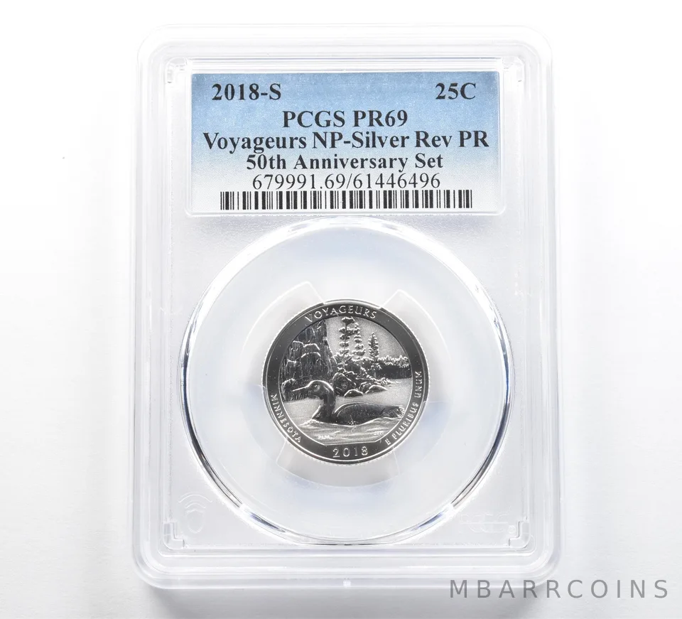 2018-S Quarter ATB Silver Voyageurs 50th Anniversary Set Reverse PR69 PCGS