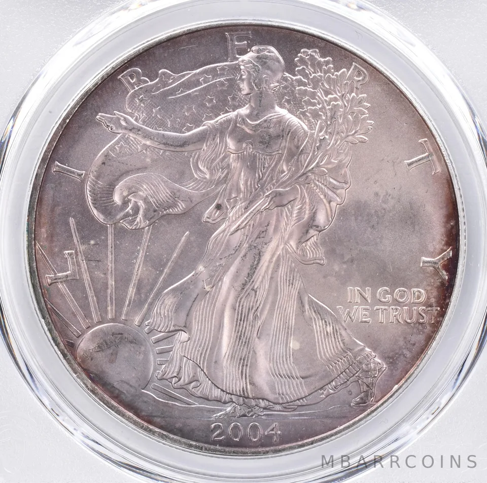 2004 American Silver Eagle MS65 PCGS Beautiful Tone *1471
