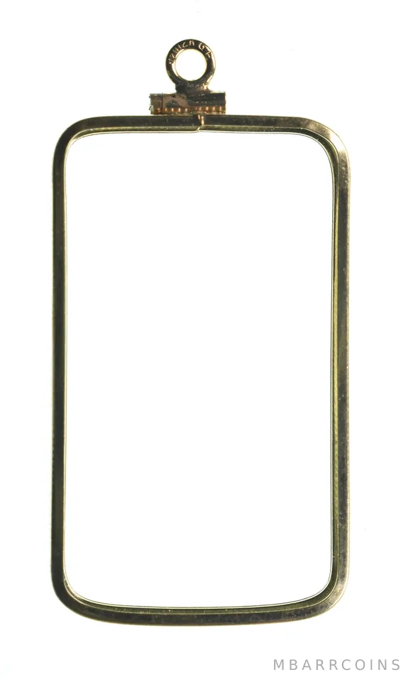 12K 41mm Gold Filled 1 Oz Gold Bar Bezel Pendant Frame Edge *1470
