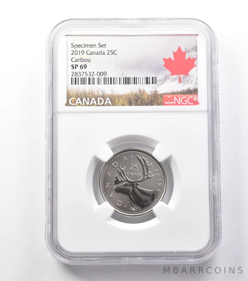 2019 Canada 25 Cents Specimen Set Caribou SP69 NGC a9906