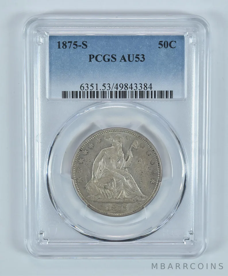 1875-S Seated Liberty Half Dollar AU53 PCGS *9183