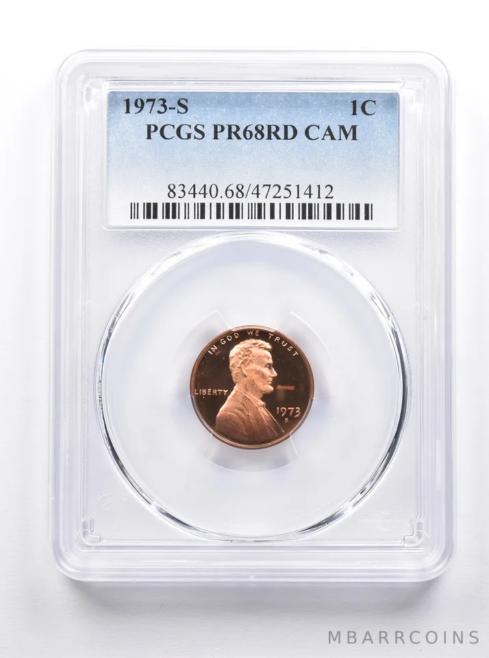 PR68 RD CAM 1973-S Lincoln Memorial Cent PCGS *7531