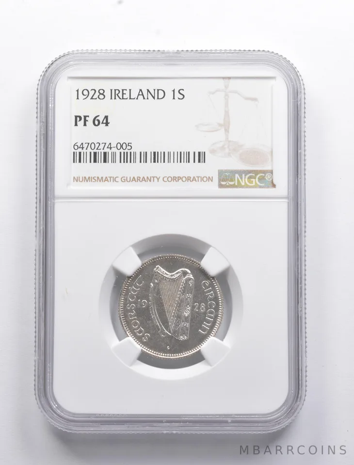 PF64 1928 Ireland 1 Scilling NGC a8368