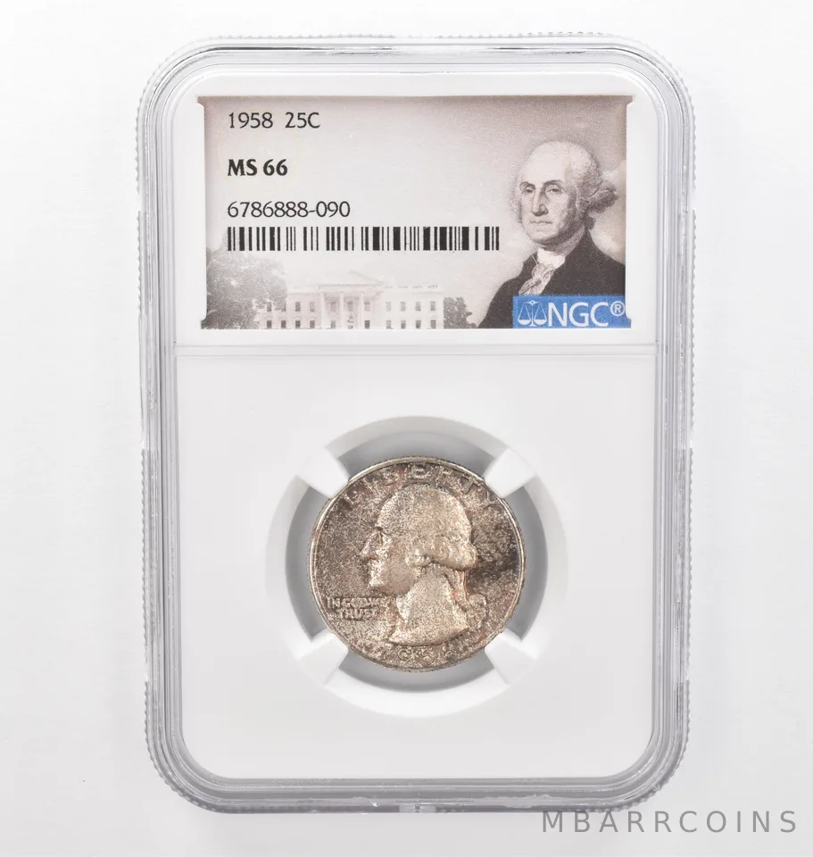 1958 Washington Quarter MS66 NGC Beautiful Tone *2270