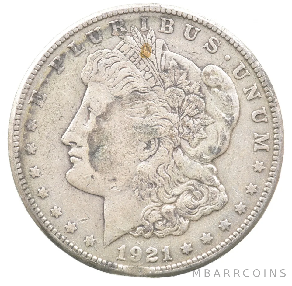 1921-S Morgan Silver Dollar Clipped Planchet ERROR *6689