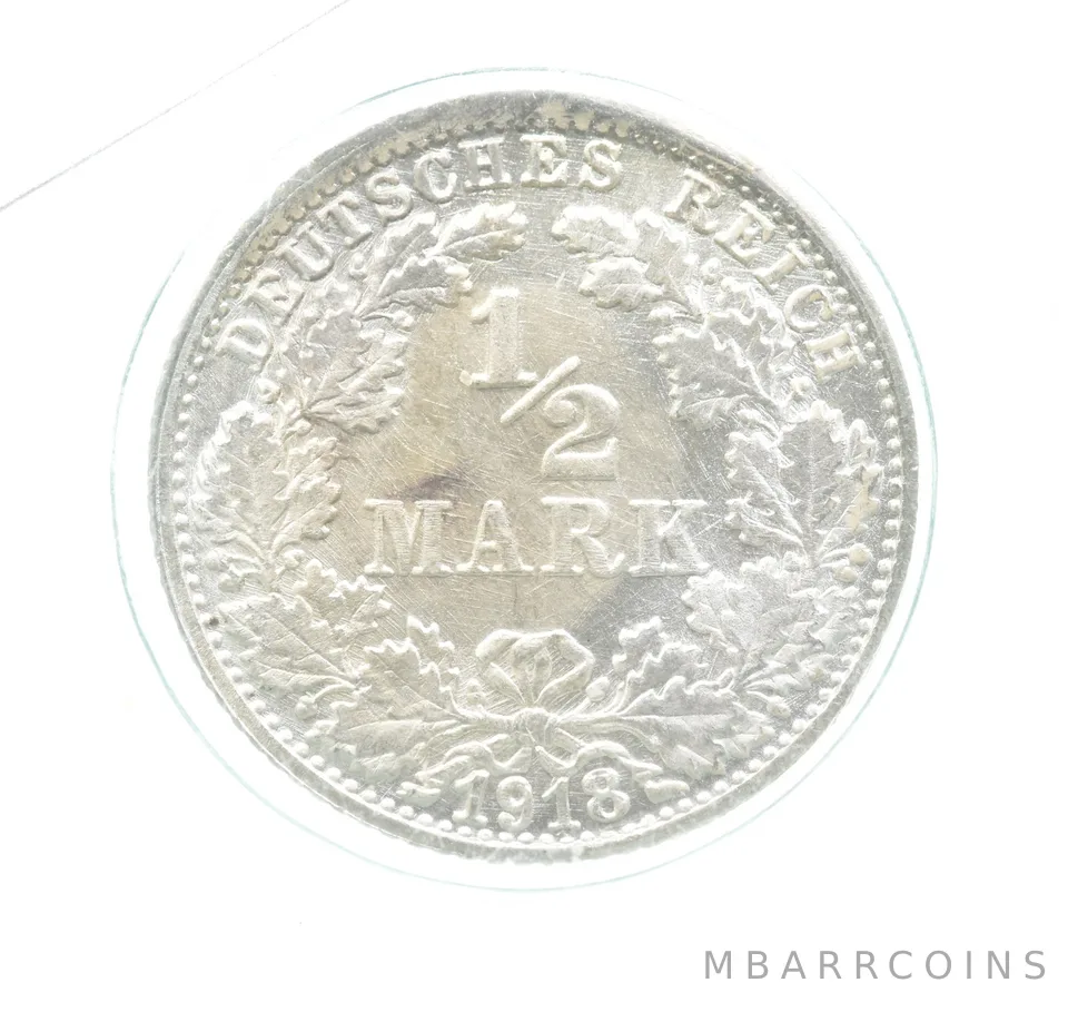 1918 F Germany Half Mark Gem Unc a0156