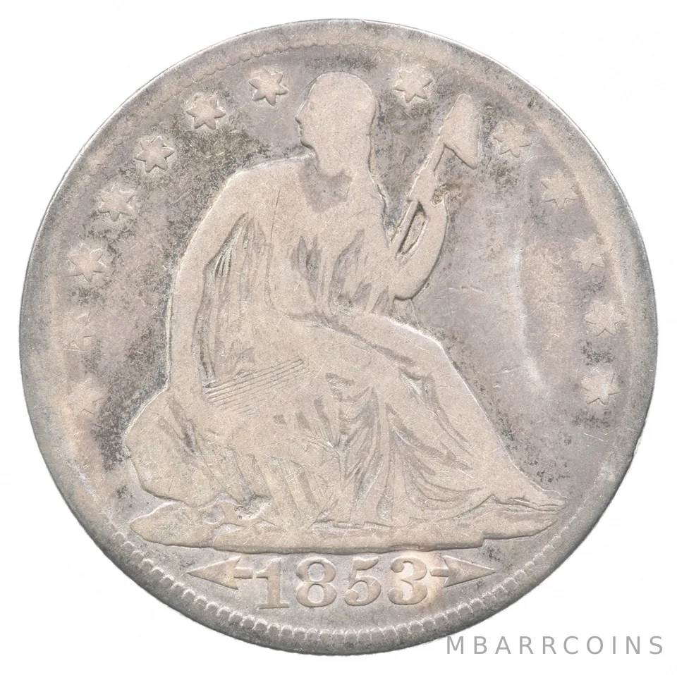 1853 Seated Liberty Half Dollar Arrows a6111