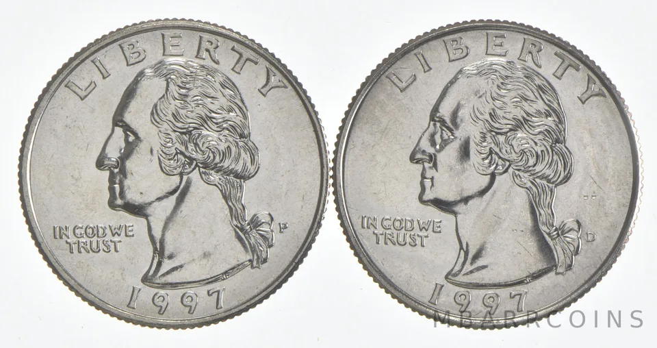 1997 P+D Washington Quarter Clad Unc Bundle
