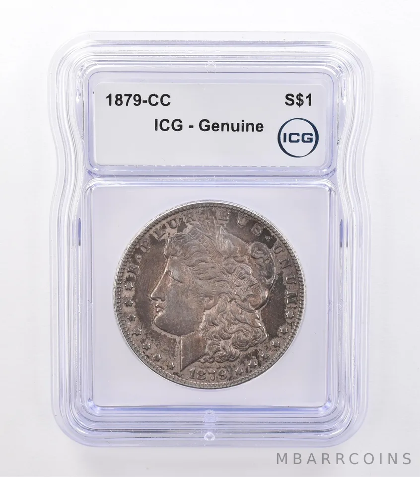 1879-CC Morgan Silver Dollar Genuine ICG Beautiful Tone *9206