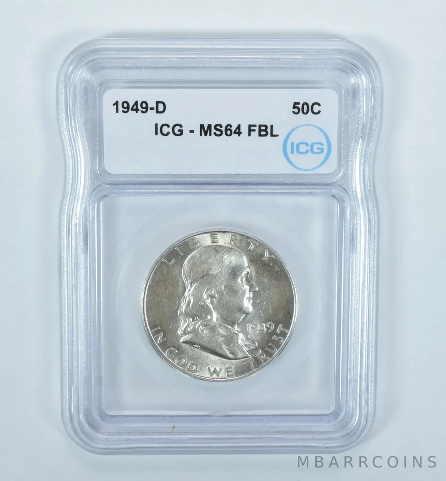 1949-D Franklin Half Dollar MS64 FBL ICG