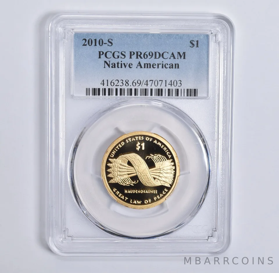 2010-S Sacagawea $1 Great Law of Peace PR69 DCAM PCGS Blue Lbl
