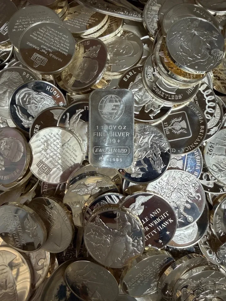 100 Troy Ounce PURE 925 Sterling Mix Round/Bar+ 1 Oz Engelhard BELOW MELT Lot