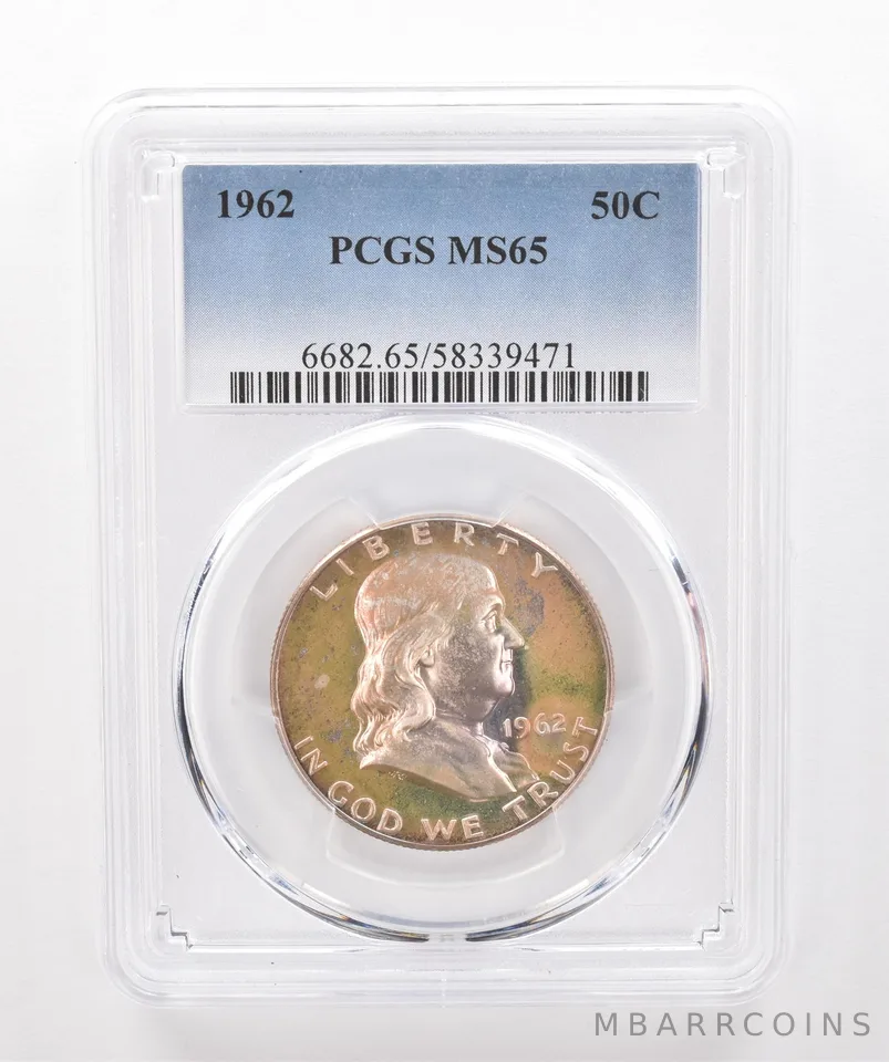 1962 Franklin Half Dollar MS65 PCGS Beautiful Tone *1922