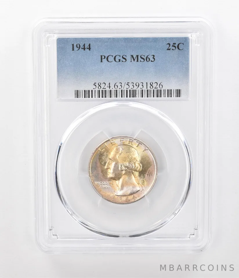 1944 Washington Quarter MS63 PCGS Beautiful Tone *1121