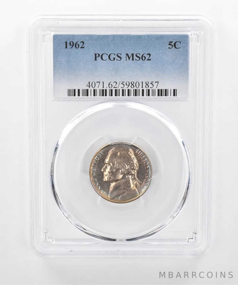 1962 Jefferson Nickel MS62 PCGS Beautiful Tone *1584