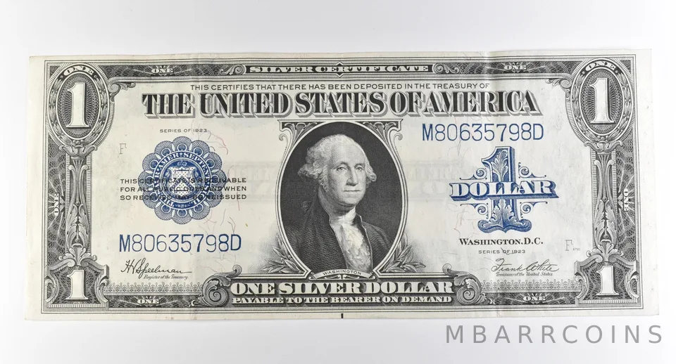 1923 $1 Silver Certificate Large Note Blue Seal *3705
