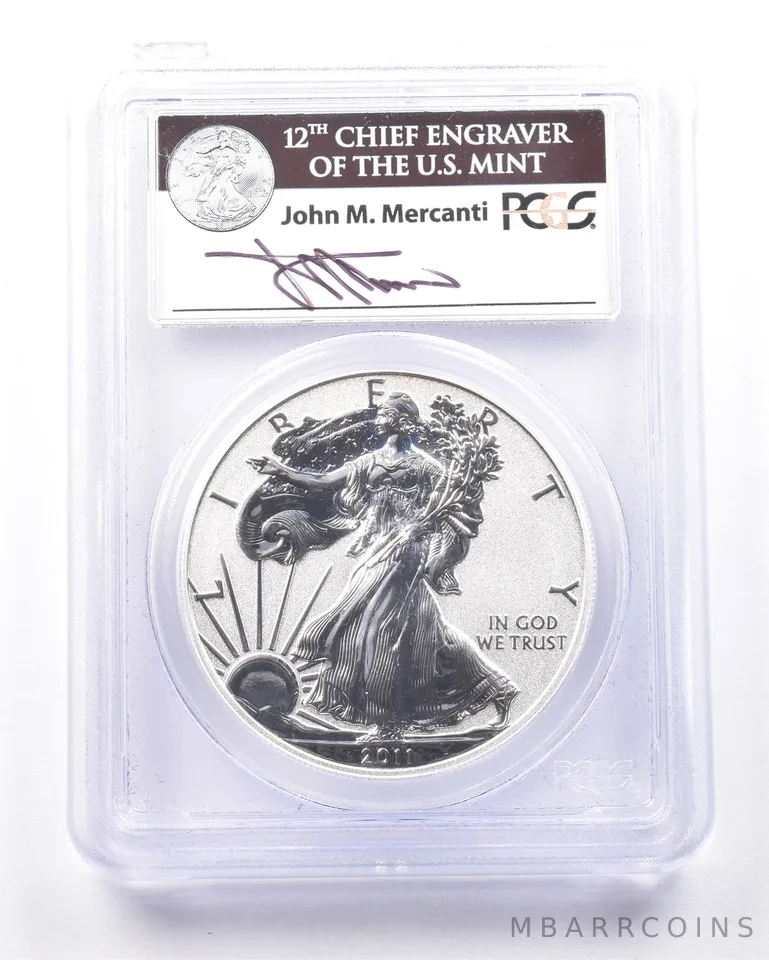 2011-P American Silver Eagle 25th Anniv Set Mercanti Reverse PR70 PCGS *7297