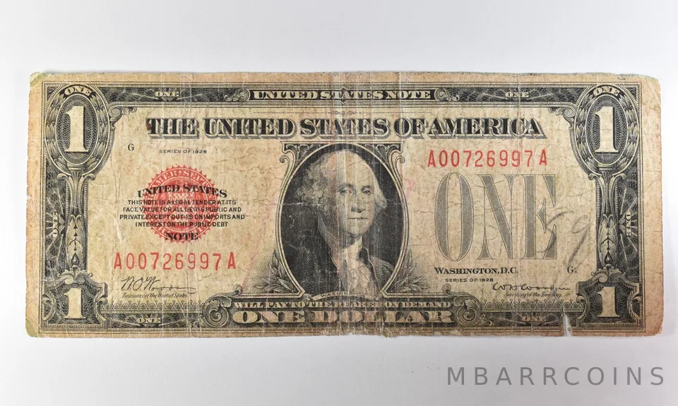 1928 $1 US Legal Tender Note Red Seal *8286
