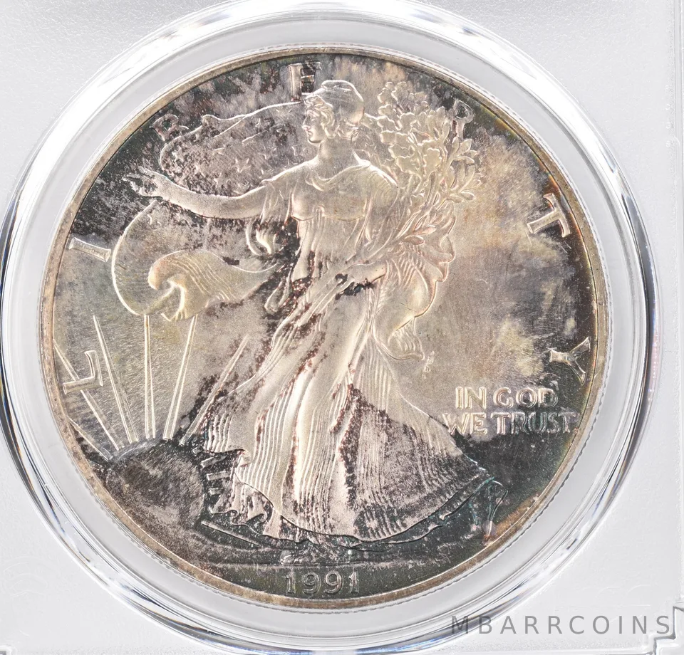 1991 American Silver Eagle MS68 PCGS Beautiful Tone *1179