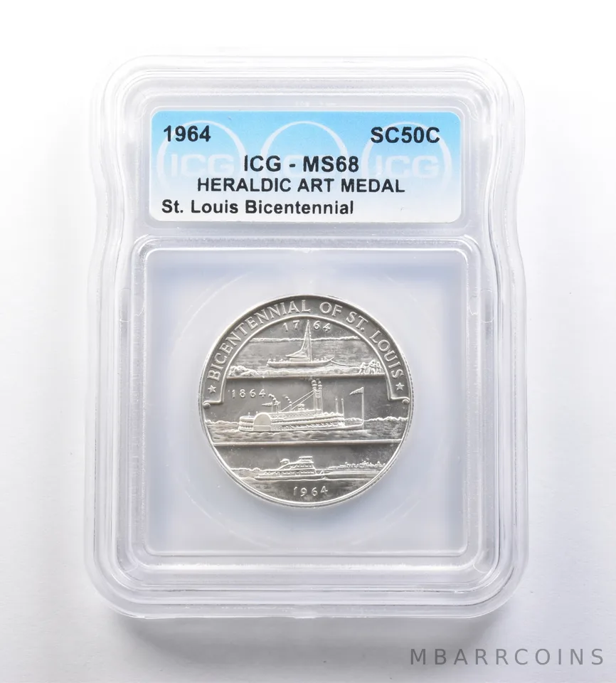 1964 So-Called Half Dollar St Louis Bicentennial MS68 ICG *7169