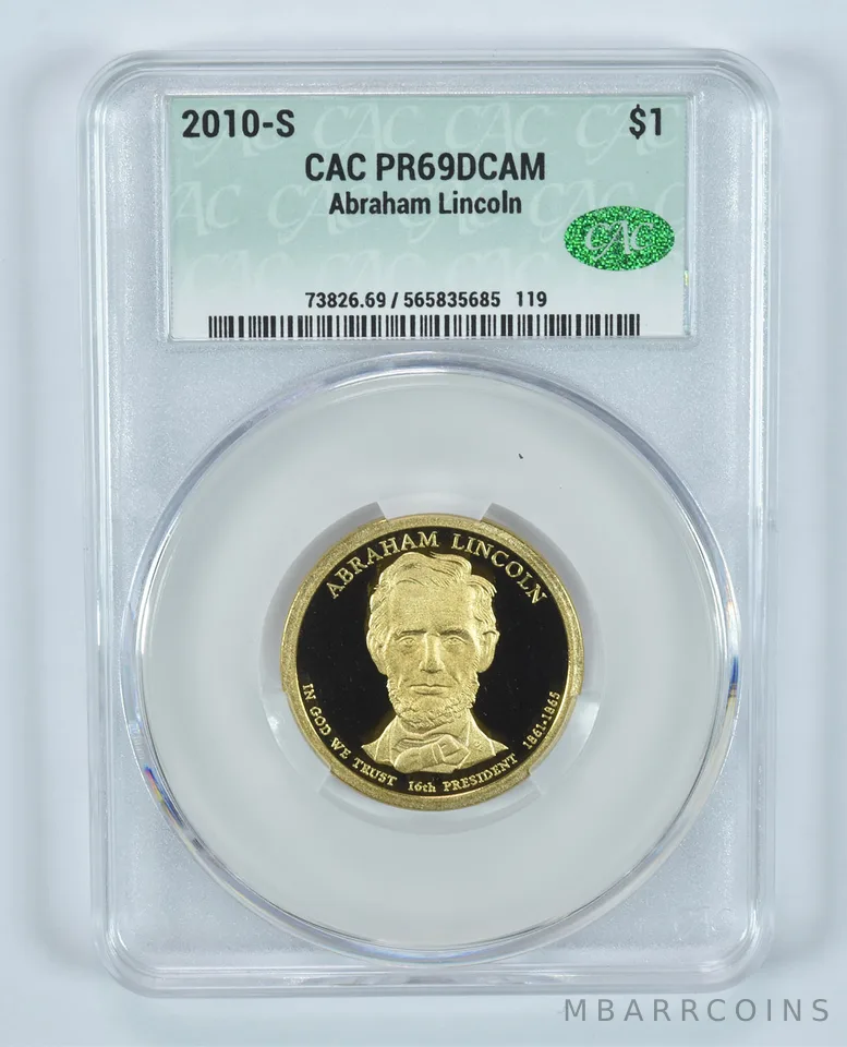 2010-S Presidential $1 Abraham Lincoln PR69 DCAM CAC CACg