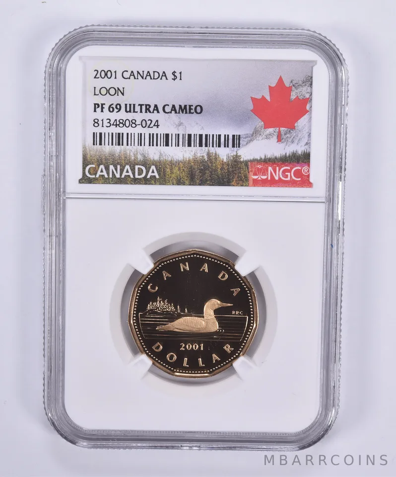 2001 Canada 1 Dollar Loon PF69 UCAM NGC Canada Label