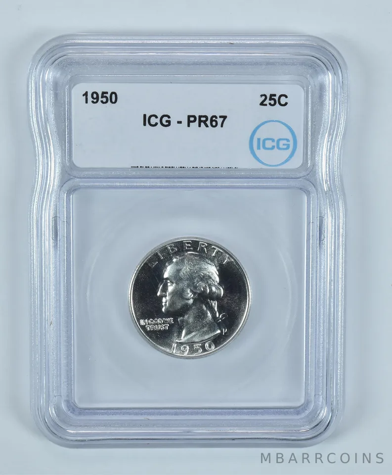 1950 Washington Quarter Silver PR67 ICG