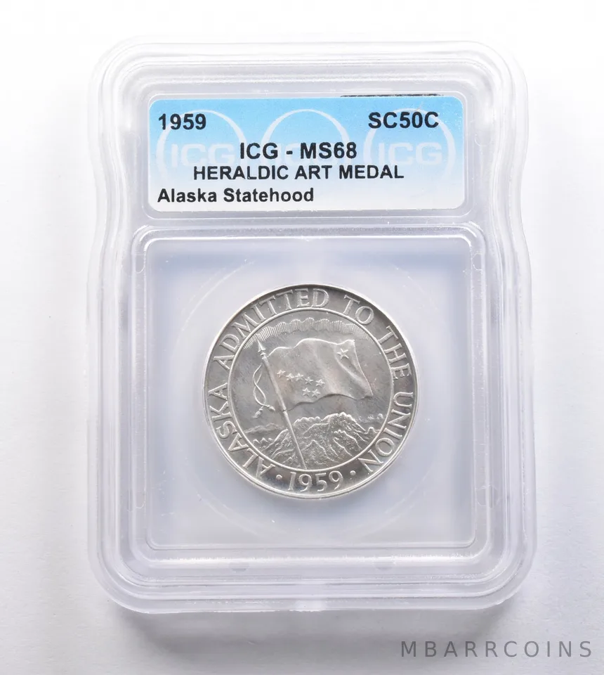 1959 So Called Half Dollar Alaska Statehood MS68 ICG