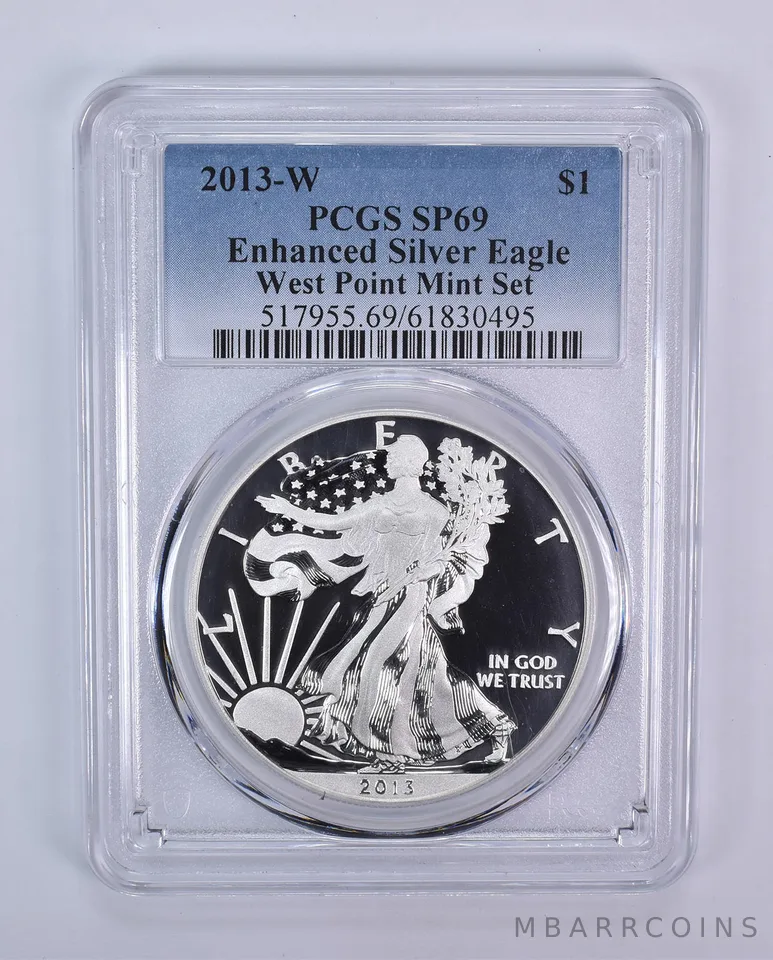 2013-W American Silver Eagle Enhanced West Point Mint Set SP69 PCGS