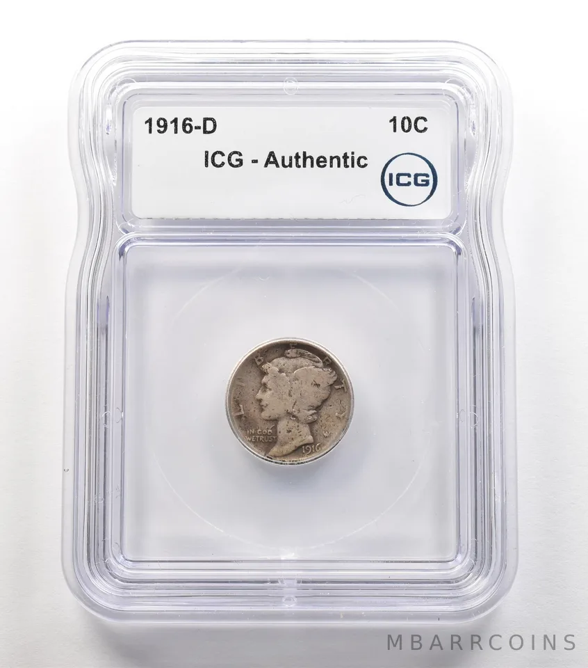 1916-D Mercury Dime Authentic ICG *5626