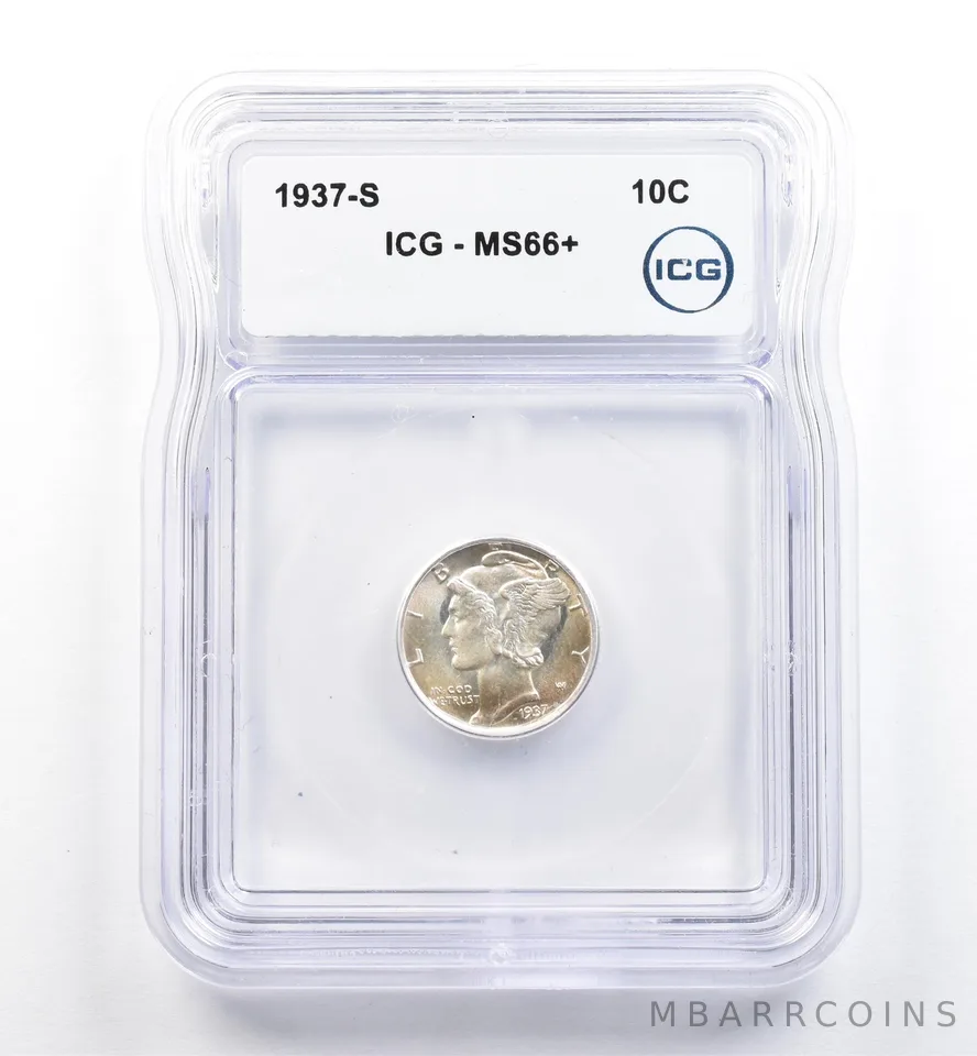 1937-S Mercury Dime MS66+ ICG *0139