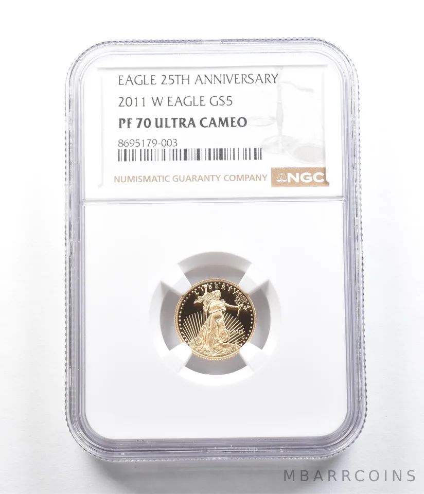2011-W $5 American Gold Eagle 1/10 Oz Gold PR70 DCAM ICG