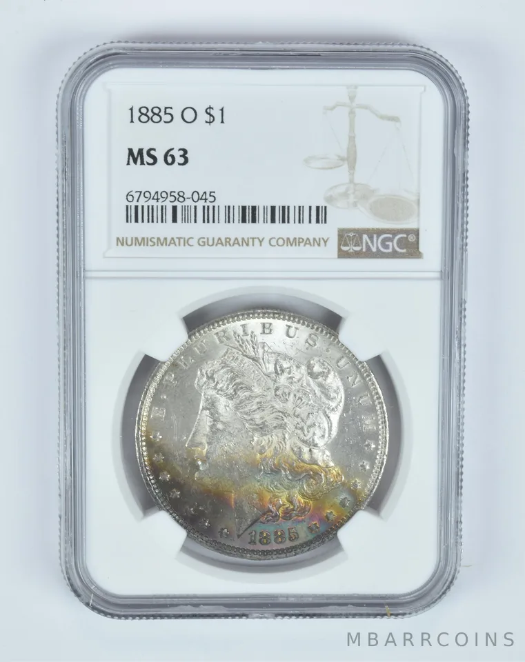 MS63 1885-O Morgan Silver Dollar NGC Beautifully Toned a7455