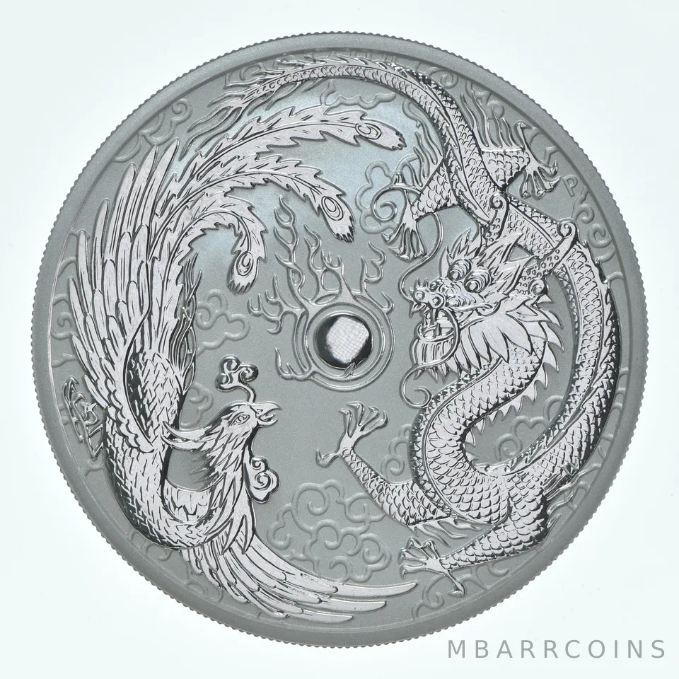 2017 P Australia 1 Dollar Silver Dragon And Phoenix 1 Oz