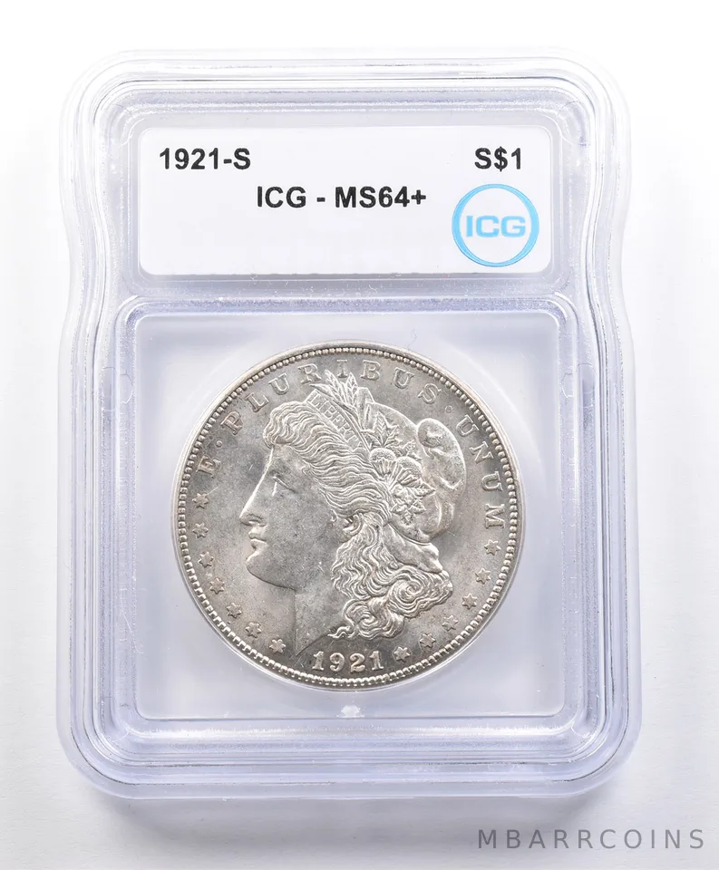 1921-S Morgan Silver Dollar MS64+ ICG *3206