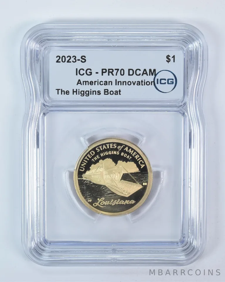 2023-S Innovation $1 Higgins Boat LA PR70 DCAM ICG