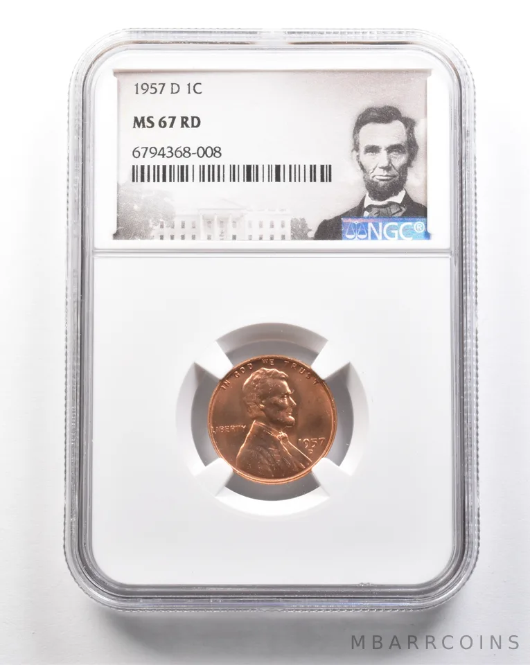 1957-D Lincoln Wheat Cent MS67 RD NGC *7500