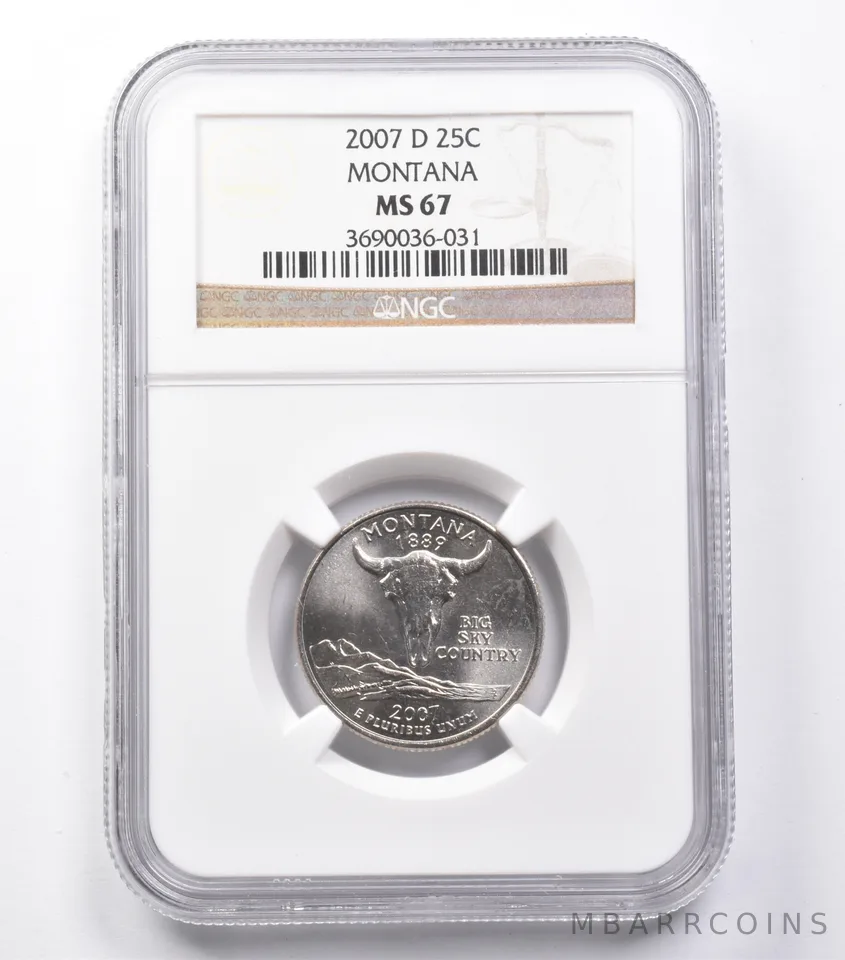 2007-D Washington State Quarter Montana MS67 NGC