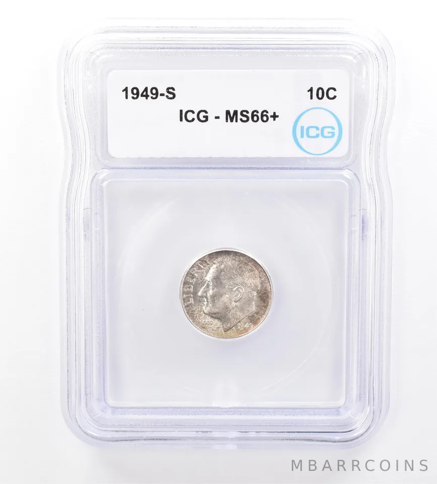 1949-S Roosevelt Dime MS66+ ICG Beautiful Tone *1621