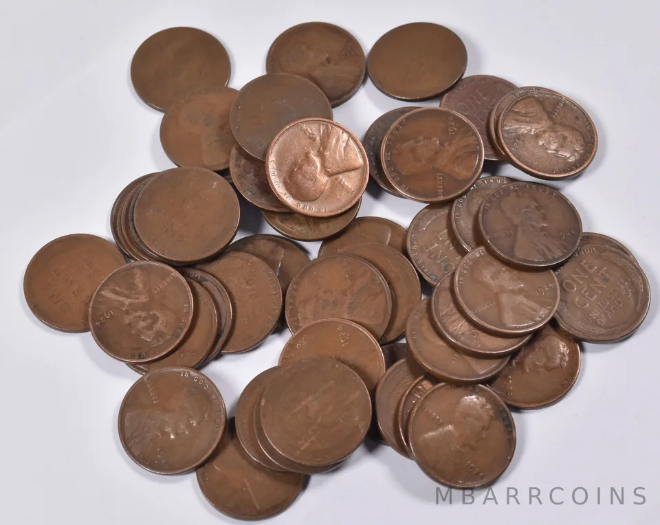 (50) 1924-S Lincoln Wheat Cent ROLL - Huge Hoard Collection Lot