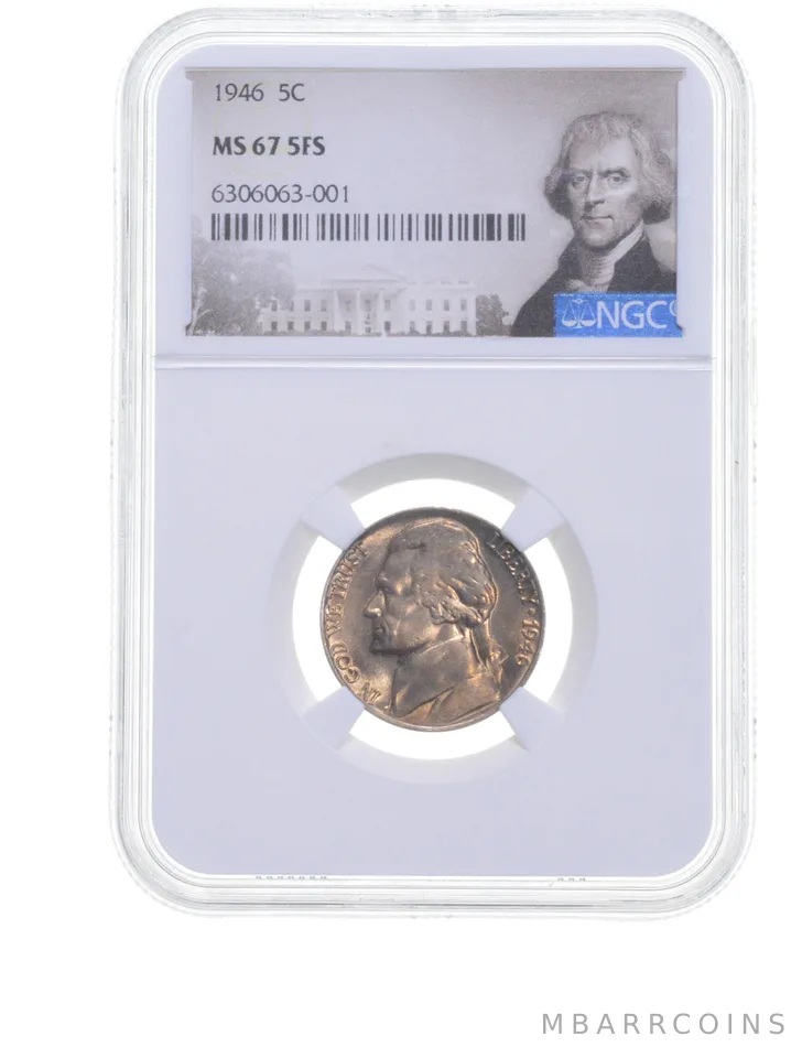 MS67 1946 Jefferson Nickel - 5FS - Graded NGC a6625